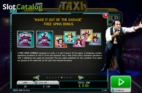 Schermo7. Taxi (Leander Games) slot