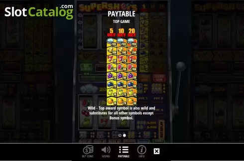 Paytable 2. Supershots slot