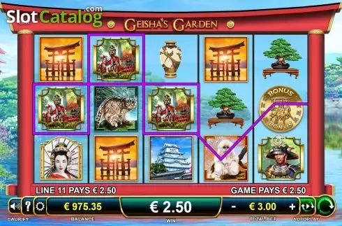 Win screen. Geisha's Garden slot