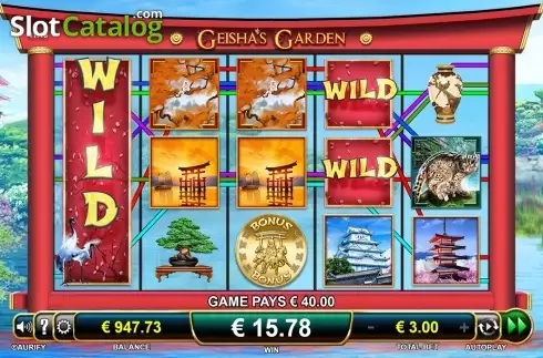 Wild win screen 2. Geisha's Garden slot