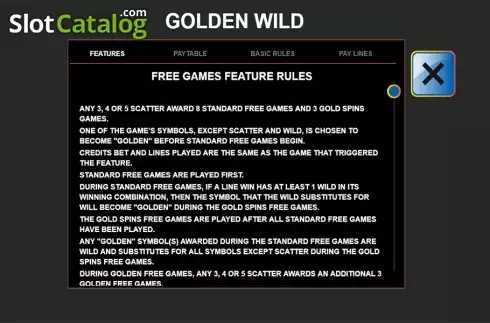 Écran6. Golden Wild (Leander Games) Machine à sous