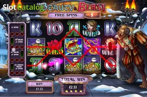 Beast Free spins screen. Beauty and the Beast (Leander) slot