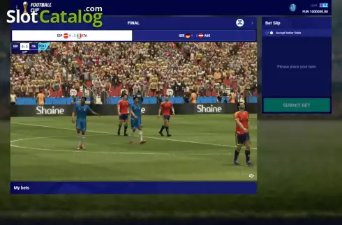 Game screen. Virtual Football Cup slot