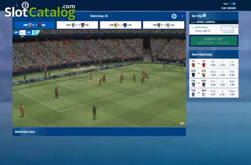 Game screen. Virtual Football League slot