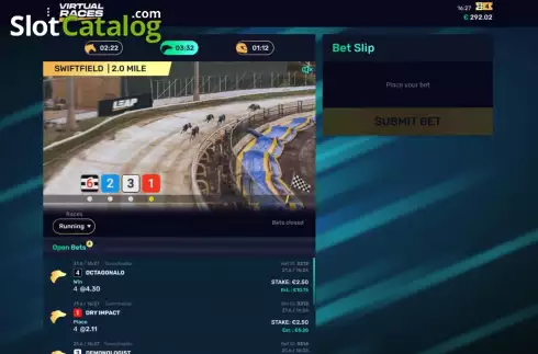 Game screen 2. Virtual Races slot