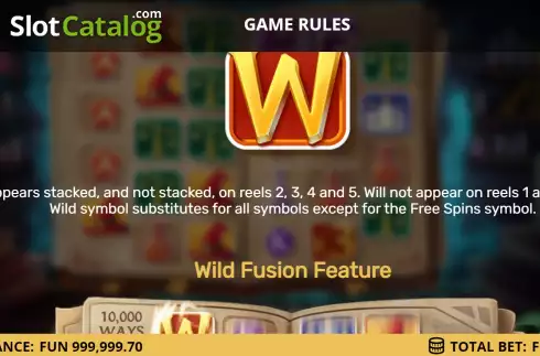 Game Features screen 2. Magic Fusion slot