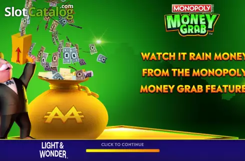 Start Screen. Monopoly Money Grab slot