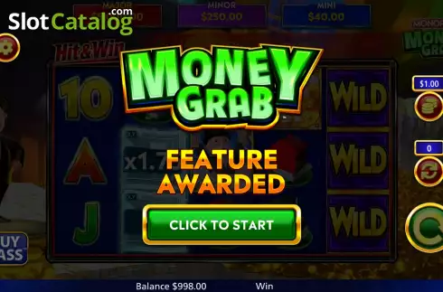 Bonus Gamep Win Screen. Monopoly Money Grab slot