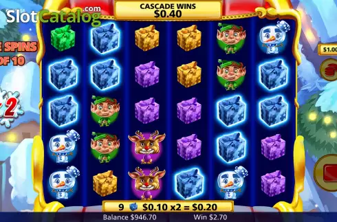 Free Spins Gameplay Screen. Christmas Vibes slot
