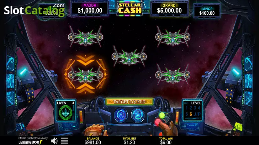 Stellar Cash Blown Away Bonus Gameplay Screen