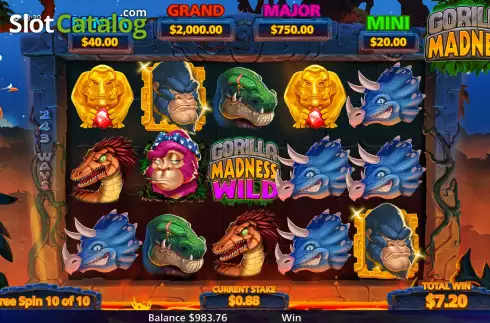 Free Spins Gameplay Screen 2. Gorilla Madness slot