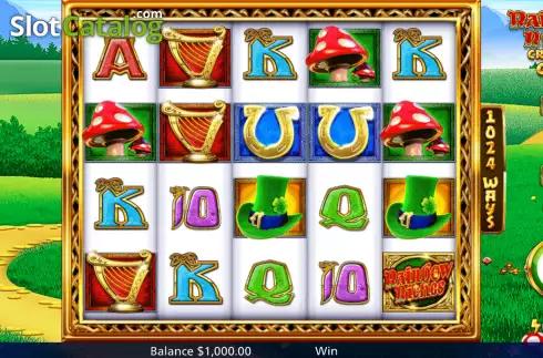 Game Screen. Rainbow Riches Crops of Cash slot