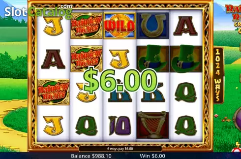 Win Screen. Rainbow Riches Crops of Cash slot
