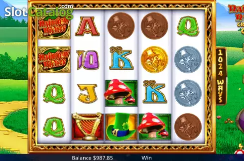 Bonus Game Win Screen. Rainbow Riches Crops of Cash slot