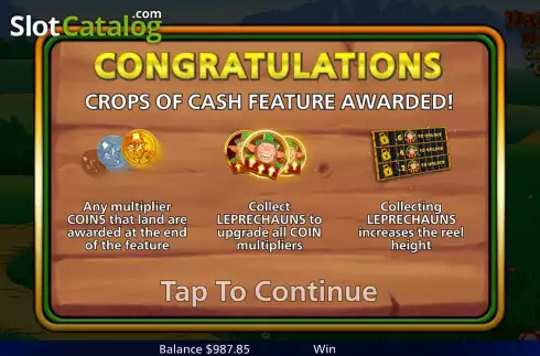 Bonus Game Win Screen 2. Rainbow Riches Crops of Cash slot