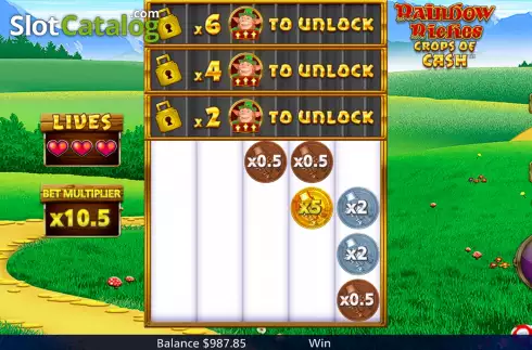 Bonus Gameplay Screen. Rainbow Riches Crops of Cash slot