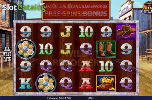 Win Screen. Wild Outlaws slot