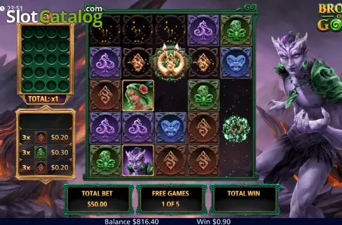 Free Spins Gameplay Screen 2. Brood of Gods slot