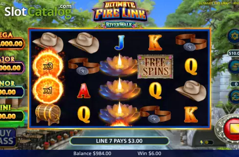Win screen. Ultimate Fire Link River Walk slot