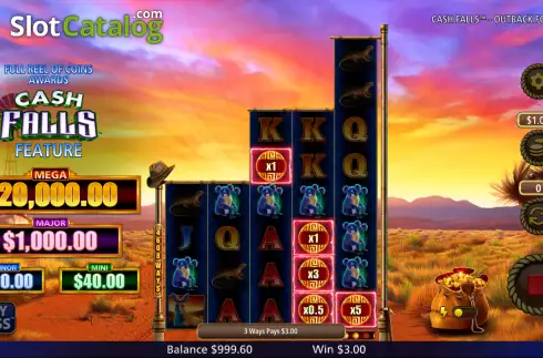 Win screen 2. Cash Falls Outback Fortune slot