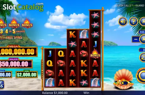 Bildschirm3. Cash Falls Island Bounty slot