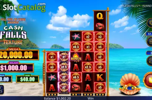 Win Screen 3. Cash Falls Island Bounty slot