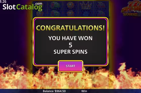 Super Free Spins Win Screen. 777 High and Mighty slot