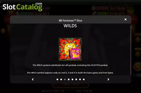 Wilds screen. 88 Fortunes Dice slot