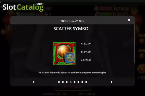 Scatter screen. 88 Fortunes Dice slot