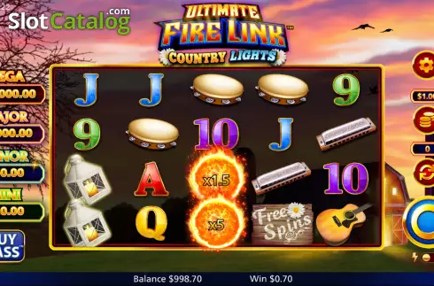 Win screen. Ultimate Fire Link Country Lights slot
