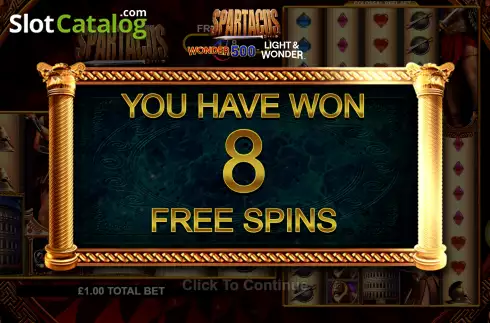 Free Spins Win Screen 2. Spartacus Wonder 500 slot