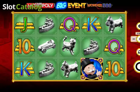 Game Screen. Monopoly Big Event Wonder 500 slot