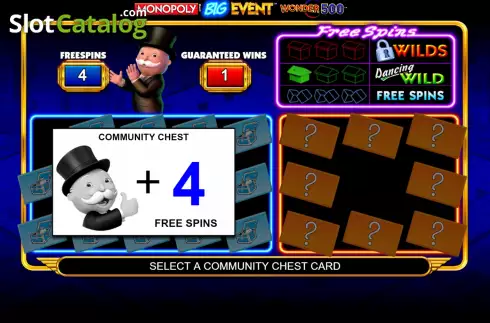 Bonus Win Screen 5. Monopoly Big Event Wonder 500 slot