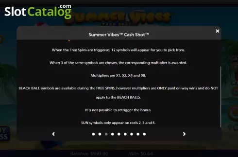 Free Spins screen 2. Summer Vibes: Cash Shot slot