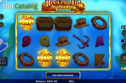 Free Spins Win Screen. Reel Em In! Tournament Fishing slot