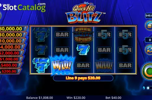Win screen 2. Quick Hit Blitz Blue slot