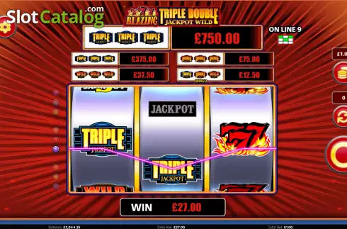 Win Screen 2. Blazing 777 Triple Double Jackpot Wild slot
