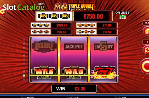 Win Screen 4. Blazing 777 Triple Double Jackpot Wild slot