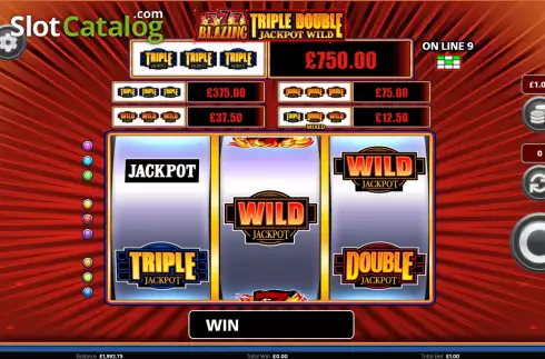 Win Screen 5. Blazing 777 Triple Double Jackpot Wild slot