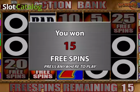 Free Spins Win Screen 5. Action Bank Wonder 500 slot