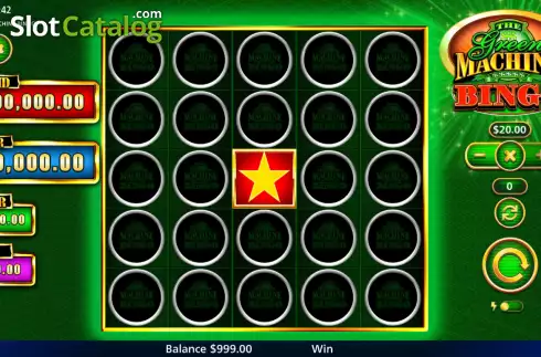 Reel screen. The Green Machine Bingo slot