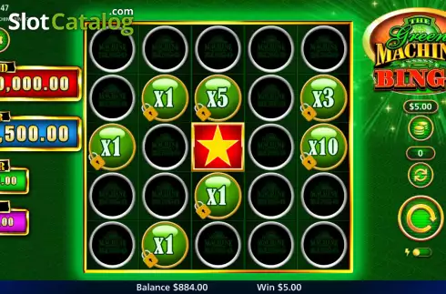 Win screen 2. The Green Machine Bingo slot