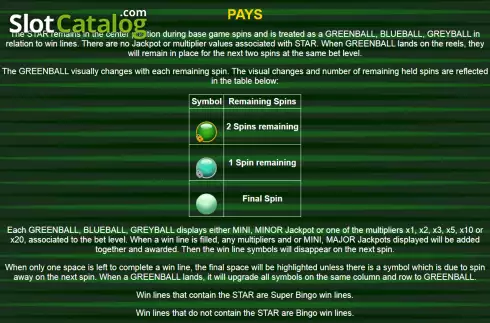 Pantalla5. The Green Machine Bingo Tragamonedas 