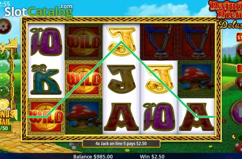 Win screen. Rainbow Riches Deluxe slot