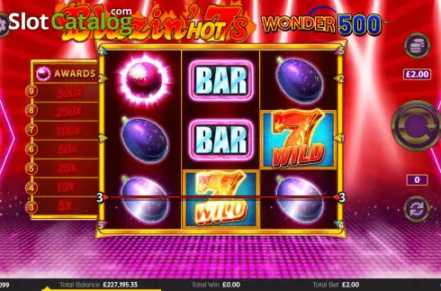 Win screen. Blazin Hot 7’s Wonder 500 slot