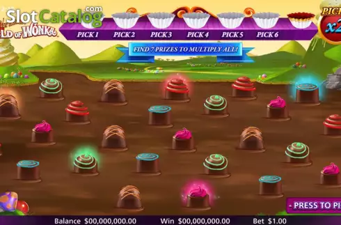 Bonus Game screen. World of Wonka slot