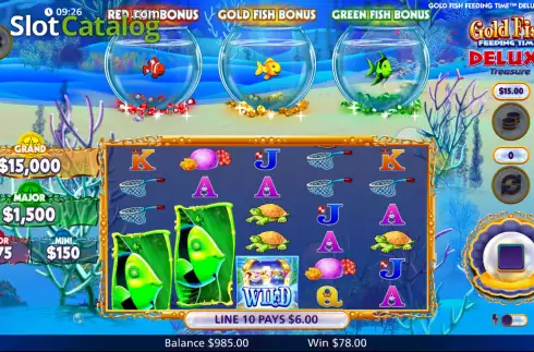 画面3. Gold Fish Feeding Time Deluxe Treasure カジノスロット