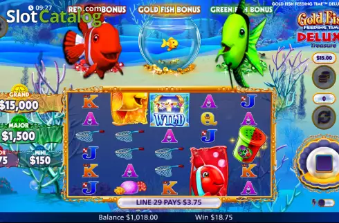 Win screen 2. Gold Fish Feeding Time Deluxe Treasure slot