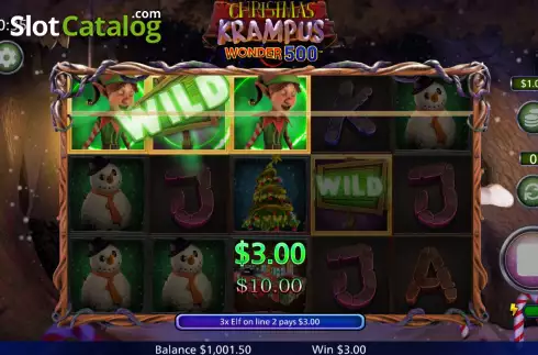 Win screen. Christmas Krampus Wonder 500 slot