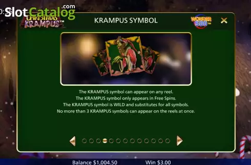 Game Features screen 2. Christmas Krampus Wonder 500 slot